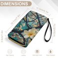 thumbnail image 6 of Womens Wallet Bifold Ladies Cluth Bag Wristlet Wrist Strap Long Purse Plumeria Flowers Design, 6 of 6