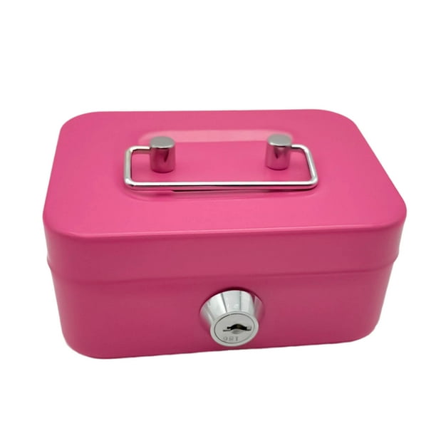 Xihbxyly Caja de Metal para Dinero, Organizador de Almacenamiento con Cierre Seguro, Diseño de Asa Portátil, Tamaño Compacto para Monedas y Objetos de Valor Pequeños, Herramienta para La Gestión Del