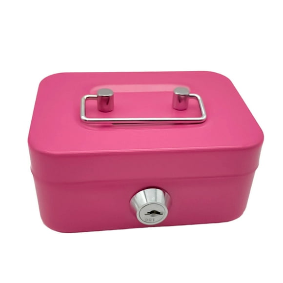 Xihbxyly Caja de Metal para Dinero, Organizador de Almacenamiento con Cierre Seguro, Diseño de Asa Portátil, Tamaño Compacto para Monedas y Objetos de Valor Pequeños, Herramienta para La Gestión Del