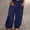 Navy, variant on FUNUONY Womens Wide Leg Barrel Pants Elastic High Waisted Trousers Loose Casual Palazzo Pants with Pockets Cropped Relax Fit Trouser Ankle Pants Elastic Waisted Lightweight Harem Pants Black L