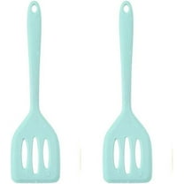 2 Pack Small Silicone Turner High Heat Resistant Slotted Spatula for Fish, Eggs, Pancakes and More