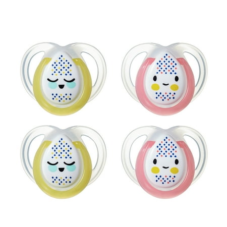 Tommee Tippee Closer to Nature Night Time Baby Pacifier, 0-6m, 4pk, Unisex