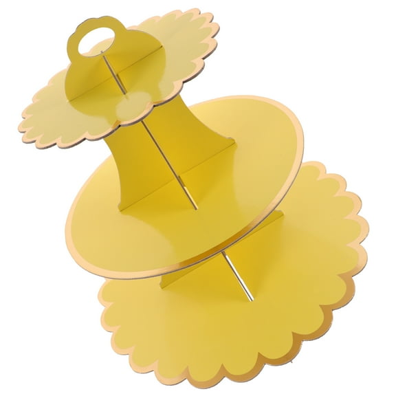 HORIALENCE Cake Stand Light Yellow 1 Set 12.6x11.8x11.8in