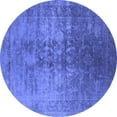 thumbnail image 1 of Ahgly Company Indoor Round Oriental Blue Industrial Area Rugs, 7' Round, 1 of 4