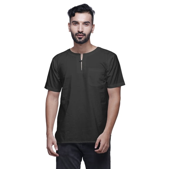 Atasi Short Kurta For Men Stylish Solid Cotton Poplin Summer Clothing