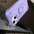 thumbnail image 6 of Dteck Back Case For Apple iPhone 13 Mini, Ring Stand Shockproof Hybrid Hard PC Soft Silicone Bumper Heavy Duty Shockproof Three Layer Drop Protective Girls Boy Cute Phone Case(Purple), 6 of 6