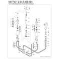 thumbnail image 3 of Kingston Brass KS7755BEXBS Essex Two-Handle 3-Hole Deck Mount Bridge Kitchen Faucet with Brass Side Sprayer in Oil Rubbed Bronze, 3 of 4