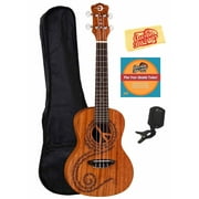Luna Malu Maluhia (Peace) Mahogany Concert Ukulele Bundle with Gig Bag, Tuner, Austin Bazaar Instructional DVD, and Polishing Cloth