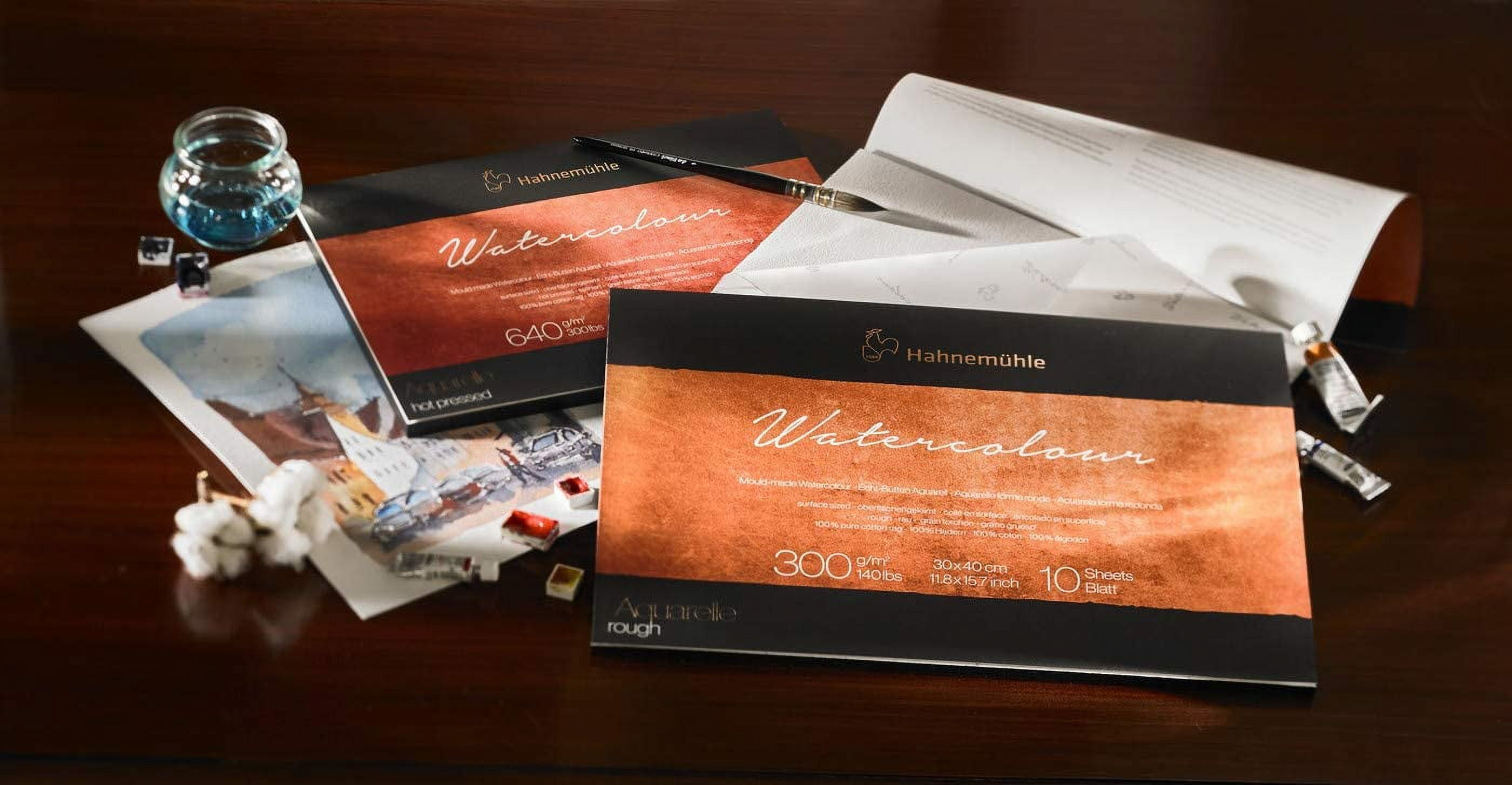 Hahnemühle The Collection Watercolor Block - Hot Press, 9.4" x 12.6", 140 lb, 10 Sheets