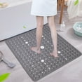 thumbnail image 2 of Naierhg Bathroom Mat Large Square Shower Mat Non Slip Shower Floor Secure Suction Cup Drain Holes Bathroom Carpet Black, 2 of 8