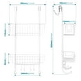 thumbnail image 6 of Smartpeas Hanging Shower Caddy in White - 2x Hanging Shower Organizer Levels 23.5'' x 12'' x 4.5'' - Stainless Steel - No Drilling Required - Plus: 2 Stainless Steel Adhesive Hooks, 6 of 8