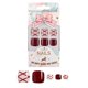 thumbnail image 3 of Kit de 24 uñas postizas para los pies, color rosa, cortas y cuadradas, de cobertura total, con pegamento y lima para una pedicura rápida en casa., 3 of 4