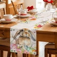 thumbnail image 5 of Grey Bunny Easter Table Runner 72 Inches Long Farmhouse Dress Scarves, Rabbit Spring Floral Eggs Retro Dining Tablerunner for Coffee Table/Kitchen Island/Party Décor, 13" x 72", 5 of 8