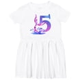 thumbnail image 3 of Inktastic 5th Birthday Mermaid Tail Girls Toddler Dress, 3 of 5