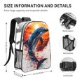 thumbnail image 4 of Rocae Sunset Ocean Watercolor Dolphin for 16inch Clear Backpack Transparent School Backpack for Women Men, Capacity Clear Bag for College, Travel, 4 of 7