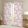 thumbnail image 2 of Manfei Teens Cartoon Baseball Black Out Curtains, Kawaii Stars Bowknot Curtains Pack of 2 (42x63 Each), Pink White Buffalo Bedroom Curtains, Black Out Curtains Home Decor, 2 of 6