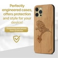 thumbnail image 2 of Case Yard Wooden Case Outside Soft TPU Silicone, Slim Fit Shockproof Wood Protective Phone Cover for Girls Boys Men and Women, Supports Wireless Charging Hummingbird Design case for iPhone-11-Pro-Max, 2 of 7