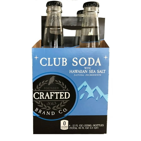 (4 Bottles) Crafted Brand Company Club Soda, 12 Fl