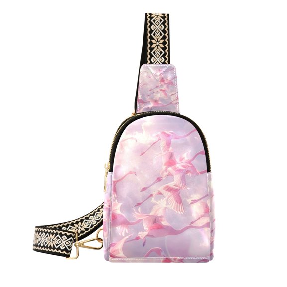 Beautiful Flamingos Crossbody Bags Fanny Pack Sling Bag for Travel Chest Bag Shoulder Bag for Women Trendy
