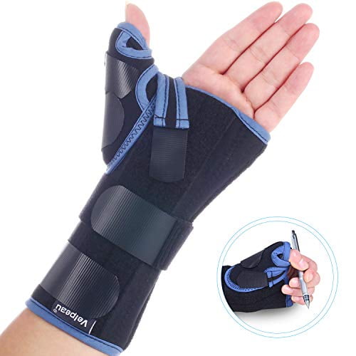 Attelle de Poignet Velpeau avec Attelle Spica pour Tenosynovite de Quervain, Douleur du Canal Carpien, Stabilisateur pour Tendinite, Arthrite, Entorses et Fracture Soutien de l'Avant-bras (Régulier, Main Gauche -S)