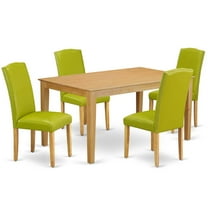 East West Furniture Dining Room Set Oak, CAEN5-OAK-51