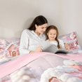 thumbnail image 4 of Manfei Christmas Queen Comforter Set Candy Comforter Sets Queen, Lilac White 3-Pieces 1 Comforter and 2 Pillowcases, Pink Reversible, 4 of 6