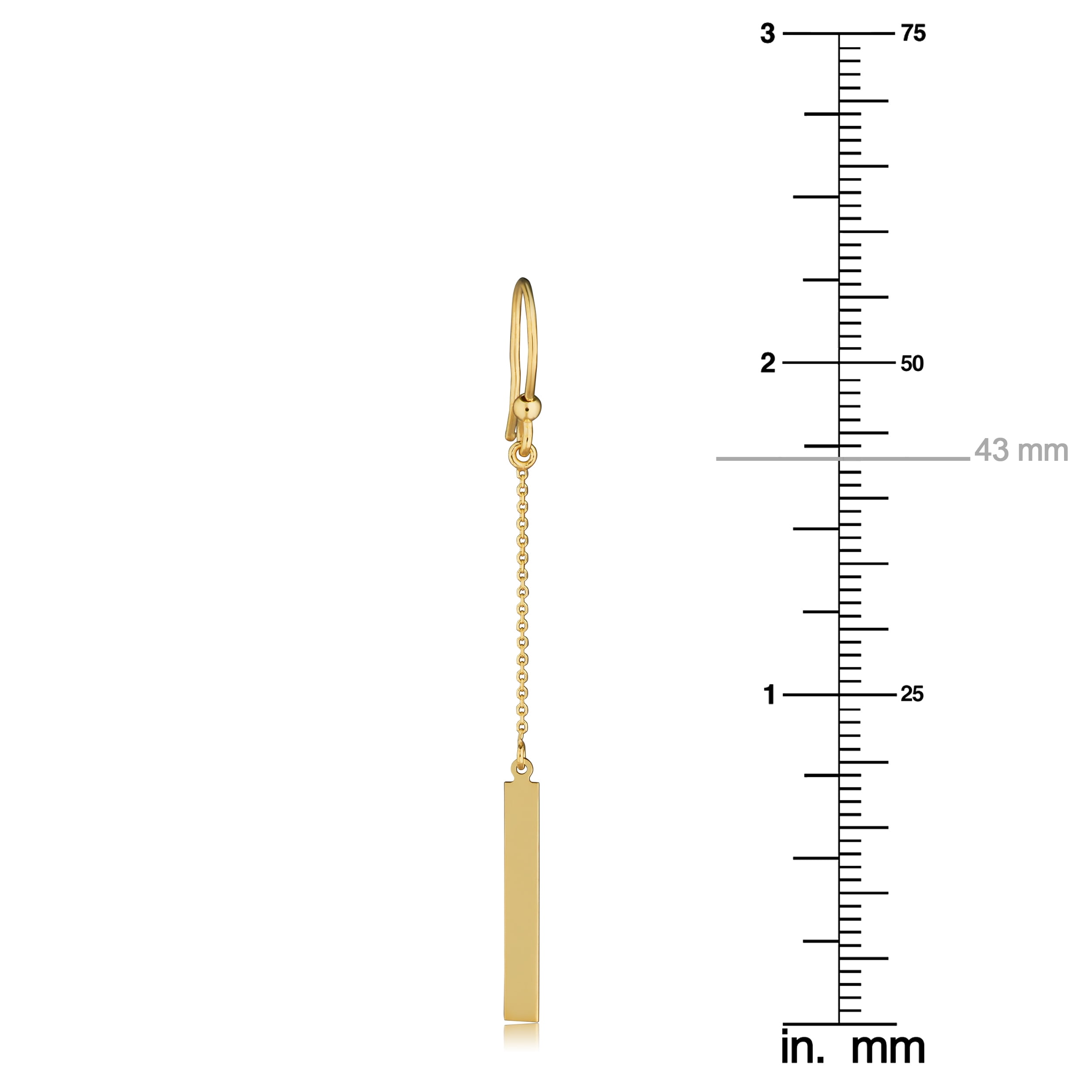 Fremada Bar Drop Earrings 14k Yellow Gold