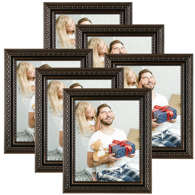 6 Pack 8x10 Picture Frames, Vintage Ornate 8 by 10 Photo Frames for