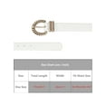 thumbnail image 4 of INSPIRE CHIC Women Gold Buckle Vintage Belts, 1.1" Width Classic Faux Leather Waistband for Jeans Pants Dresses 43.3x1.1"(LxW) White, 4 of 6