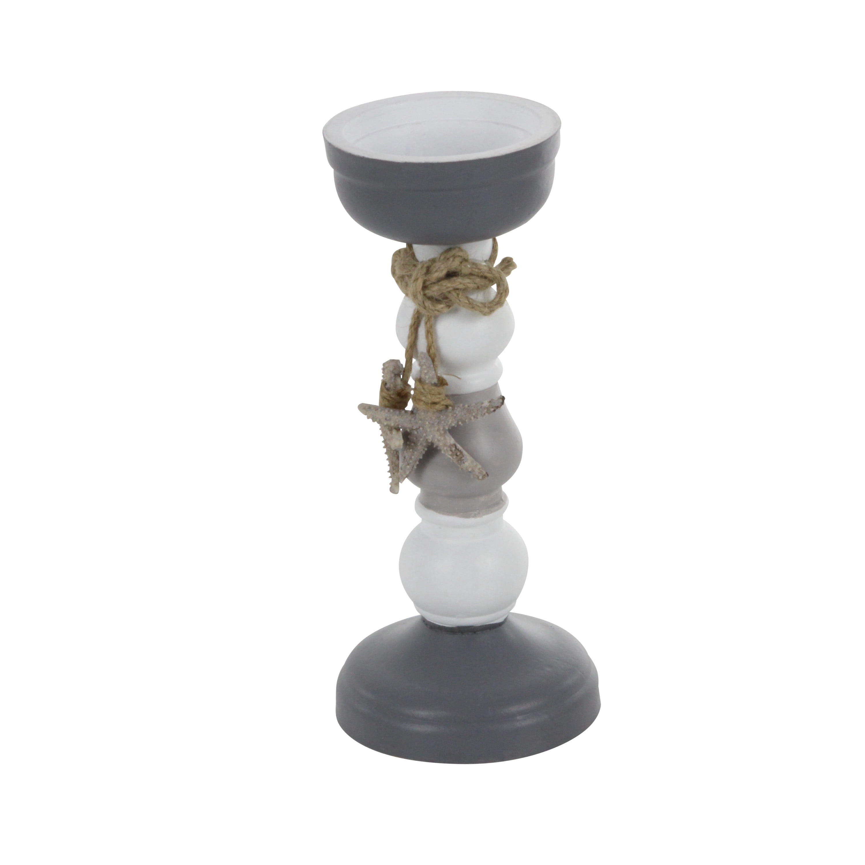 DecMode 10", 12"H Candlestick, Grey, 2 - Pieces