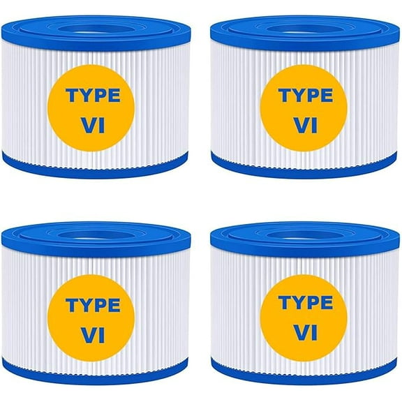Hot Tub Filter Type VI Compatible with Bestway Saluspa Filters Cartridage, Replacement Coleman Saluspa Hot Tub Filters 90352E 58323,for Lay-Z-Spa Inflatable Hot Tub Spa Filters (4Pack)