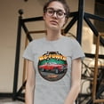 thumbnail image 3 of Tee Hunt Mo-Power Fo Sure! T-Shirt American Muscle Car Racing Route 66 Women's T-Shirt Tee, Gray, Medium, 3 of 5