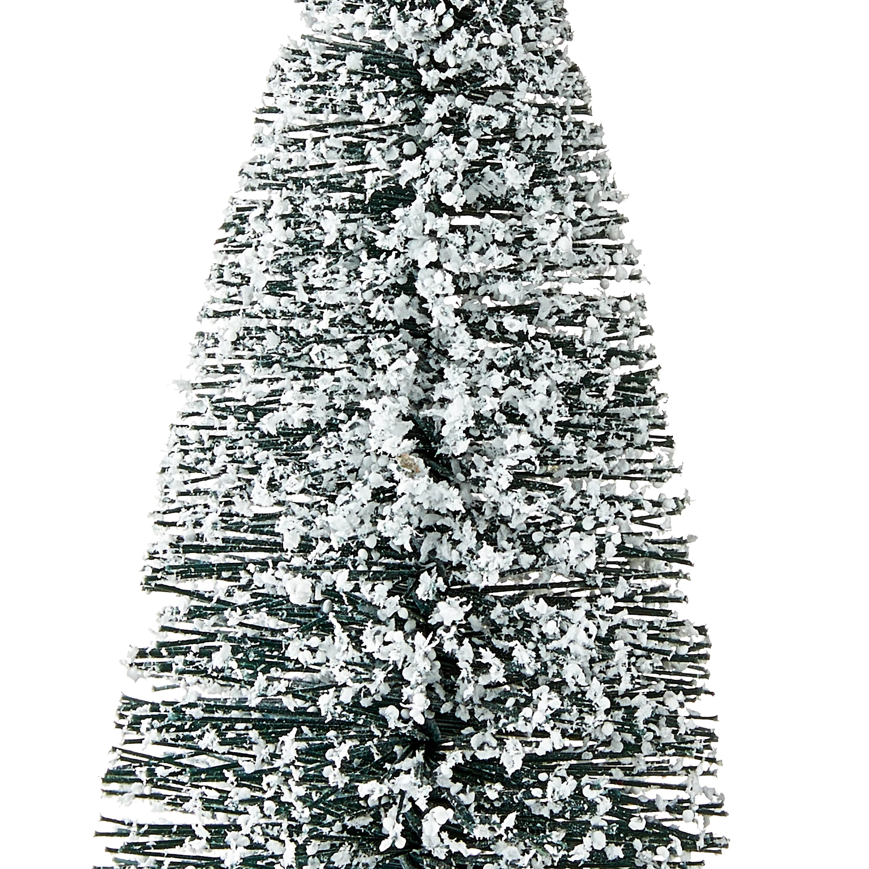 Snow-Flocked Christmas Village Pine Tree, Green, 6", by Holiday Time