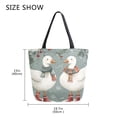 thumbnail image 5 of FORMRS Womens Canvas Tote Bag with Zipper Inner Pocket Shoulder Handbag, Winter Goose Scarves, 5 of 7