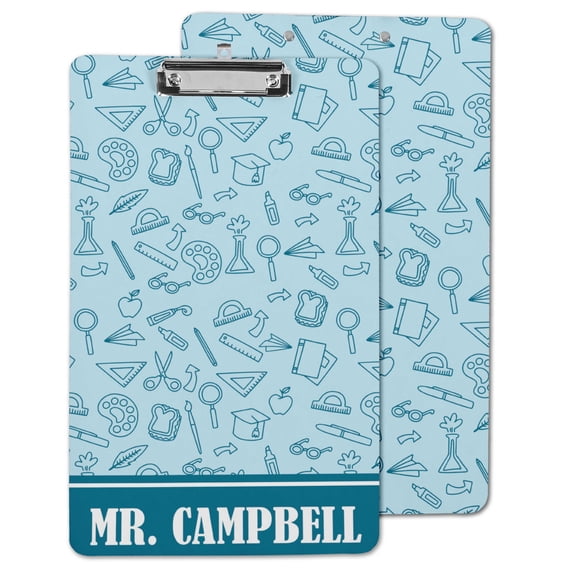 Printtoo Personalized Clipboard For Teachers Gift Classroom School and Office Use Hardboard Letter Size w/ Low Profile Clip w/ Free Marker & Eraser,Teachers Day Gift-9x15 Inch