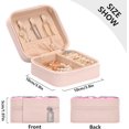 thumbnail image 4 of Cute Pink Heart Travel Jewelry Case for Women Men,Portable Mini Jewelry PU Leather Box,Necklace Earrings Jewelry Organizer for Women's Valentine's Day Gifts Women Gifts, 4 of 7