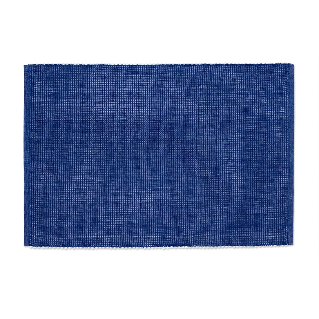 Linen Tablecloth Ribbed Cotton Placemat Set (Set of 4), Denim Blue