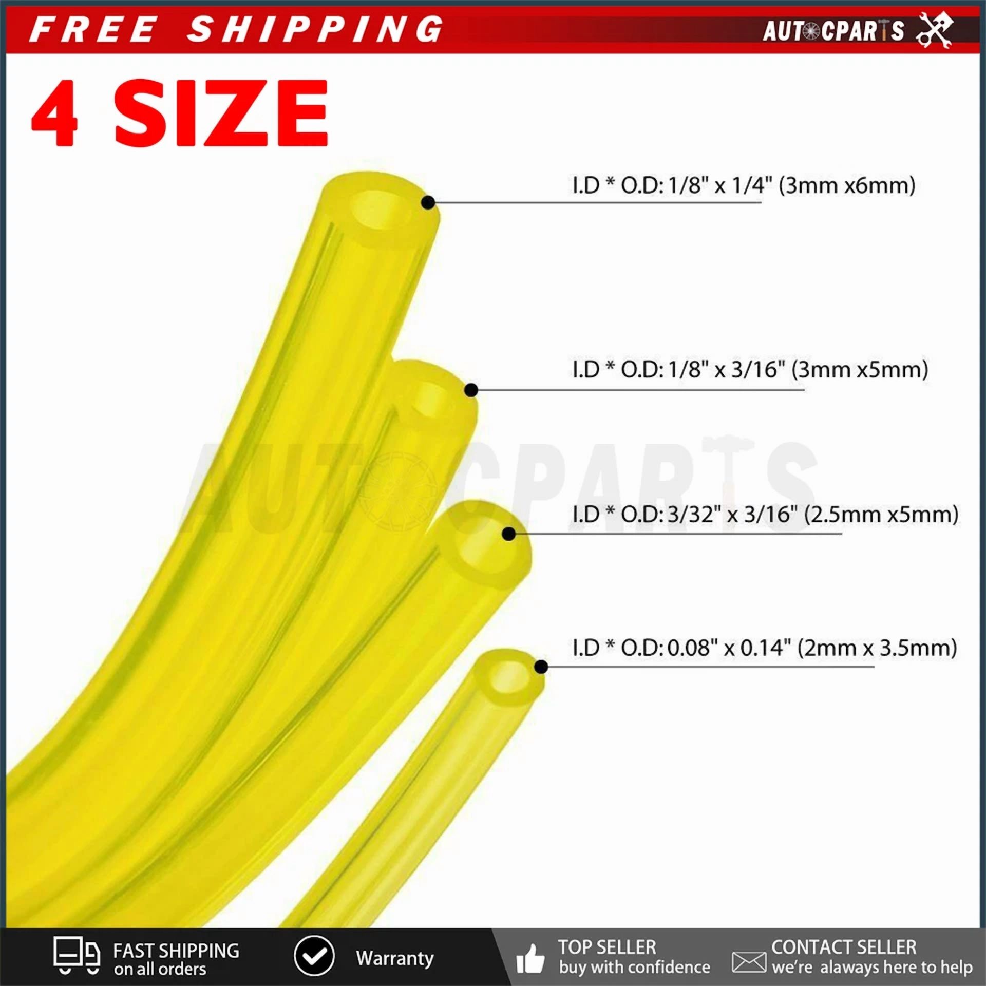 CRESTIN- Gas Fuel Line Hose Tube For Poulan Ppb200 Ppb200E Ppb250E Ppb300 5Feet 4 Sizes