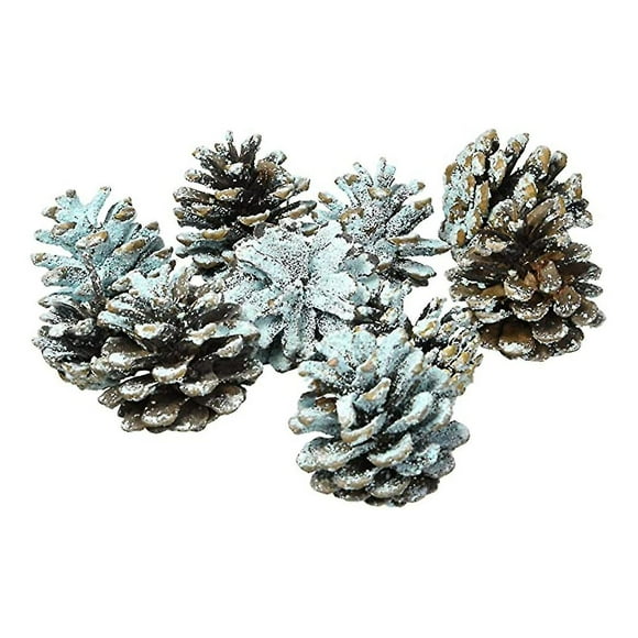 20pcs Burning Fireplace Pine Cones Wood Burning Accessories, Fireplace, Campfire, Fire Pit Blue And Green Colored