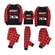 thumbnail image 2 of Conjunto de pijamas para padres e hijos con estampado de letras navideñas, camiseta de manga larga, pantalones a cuadros negros y rojos, traje de casa para Año Nuevo, papá, mamá y niños, 2 of 4