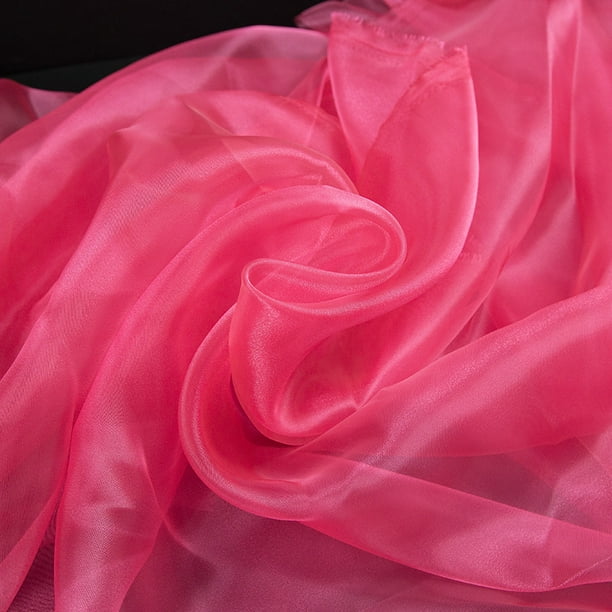 XmhyTop-A Tela de tul de 100 x 145 cm, 1 pieza, para decoración y manualidades, organza transparente, ideal para decoración de eventos temáticos y proyectos de bricolaje, color rosa oscuro.