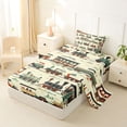 thumbnail image 2 of Castle Fairy Vintage Train Set Twin Sheet Sets 3pcs for Boys, Retro Carriage Art Bedding for Bedroom, Red Teal, 2 of 6