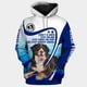 thumbnail image 3 of Sudadera con capucha con estampado 3D de chihuahua, husky, perro tzu o perro de montaña bernés para mujer y hombre, chándal de calle, regalo de amor para perros, 3 of 5