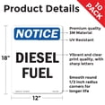 thumbnail image 2 of Diesel Fuel OSHA Notice Vinyl Decal Label 18 Inch x 12 Inch - 10 Pack, 2 of 6