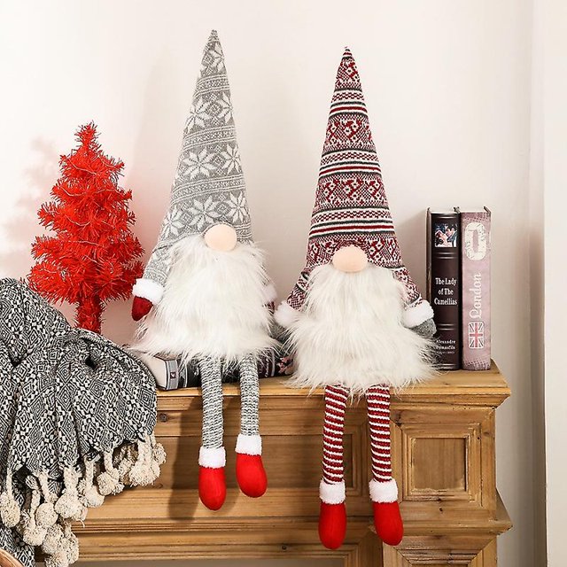 2 piezas de artículos decorativos navideños nuevos Bosque anciano árbol de primavera cónico estrella superior muñeca sin rostro árbol de estrella superior