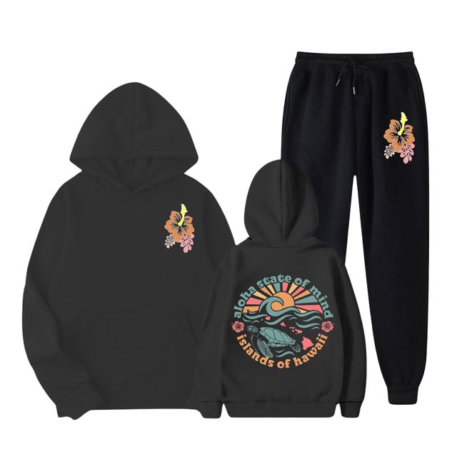 VBARHMQRT Womens Two Piece Outfits Plus Size Rave Outfits for Women Womens Two Piece Outfits Sets Hoodie Sweatshirt and Long Sweatpants Jogger Workout Set Fall Tracksuit Sweatsuits