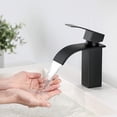 thumbnail image 3 of Grifo De Lavabo Negro-Grifo Mezclador De Baño-Grifo De Cascada Para Lavabo Sólido-Grifos De Super CalidadBlack. Afortunado Sencillez, 3 of 4