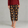 thumbnail image 2 of Frostluinai Women's Capri Pajama Pants Halloween Pumpkin Graphic Comfy Bottoms Spooky Season Printed Sleep Pants Soft Elastic Waist Capri Length Sleepwear with Pocket S-3XL, 2 of 6