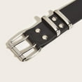 thumbnail image 4 of ITSAME Vintage Belt for Womens, Leather Belts Adjustable Cowboy Double Loop Fashion Belt Black Free Size, 4 of 5