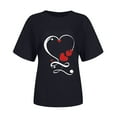 thumbnail image 1 of Women's Short-Sleeved Shirt Valentine's Day Print Tees Tops, 1 of 8